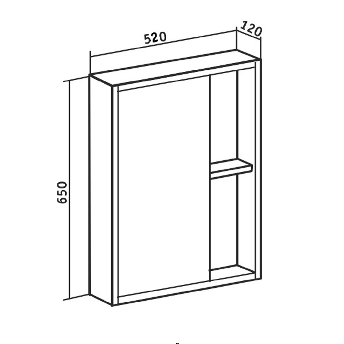 Зеркало с шкафчиком Runo Эко 52 универсальный, лиственница