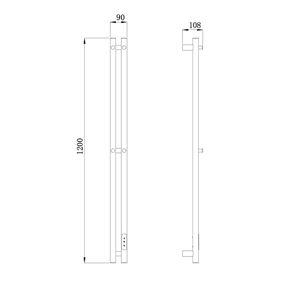 Полотенцесушитель электрический RAGLO R350.12.05 сенсорный с терморегулятором, сатин золотой