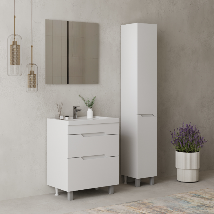 Пенал Onika Ламина 30 напольный, белый