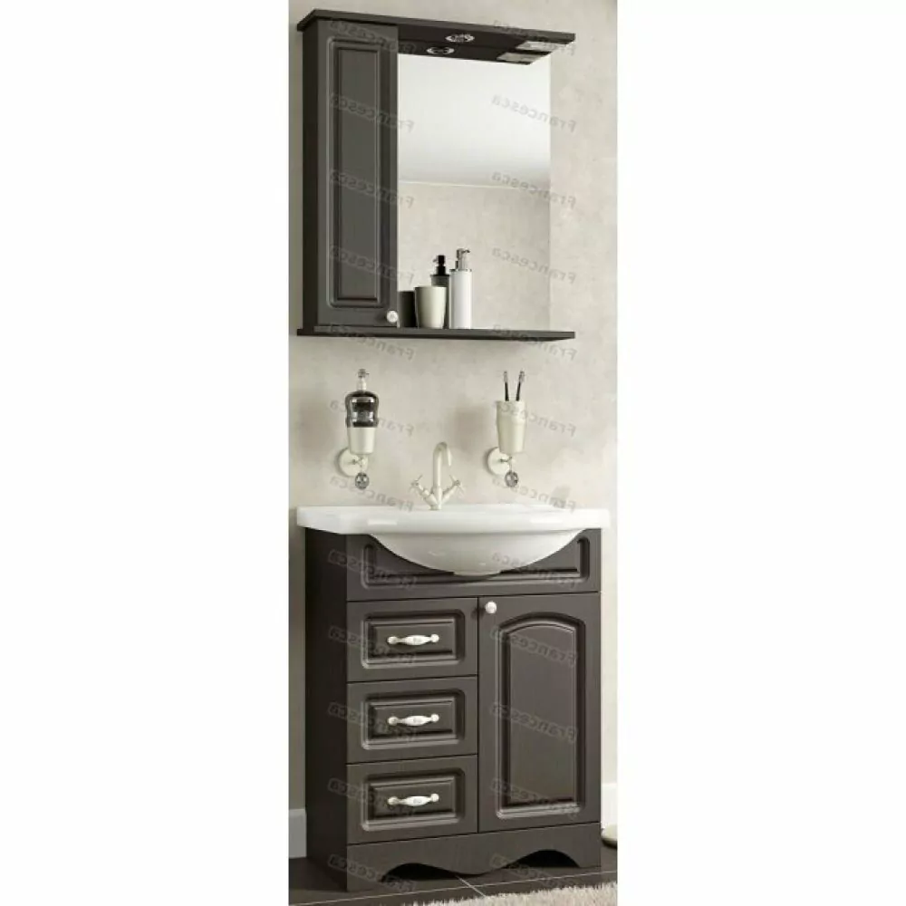 Зеркало со шкафчиком Francesca Империя 65 L свет, венге