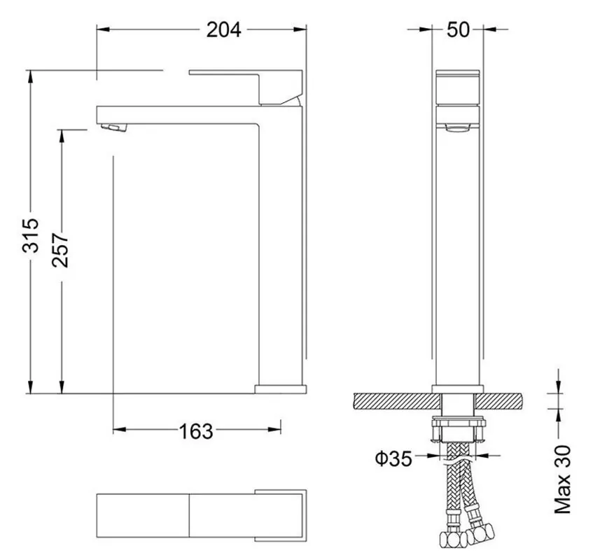 Смеситель для раковины Timo Selene 3061/03F черный матовый