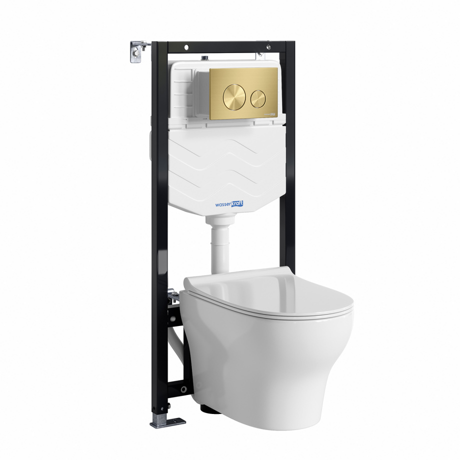 Унитаз подвесной WasserKRAFT 10TLT.010.ME.MG02.H001 с инсталляцией и кнопкой, белый