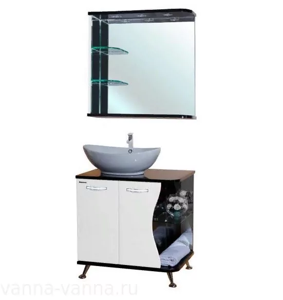 Мебель для ванной Bellezza Рио 70 комплект, напольный, белый с черным