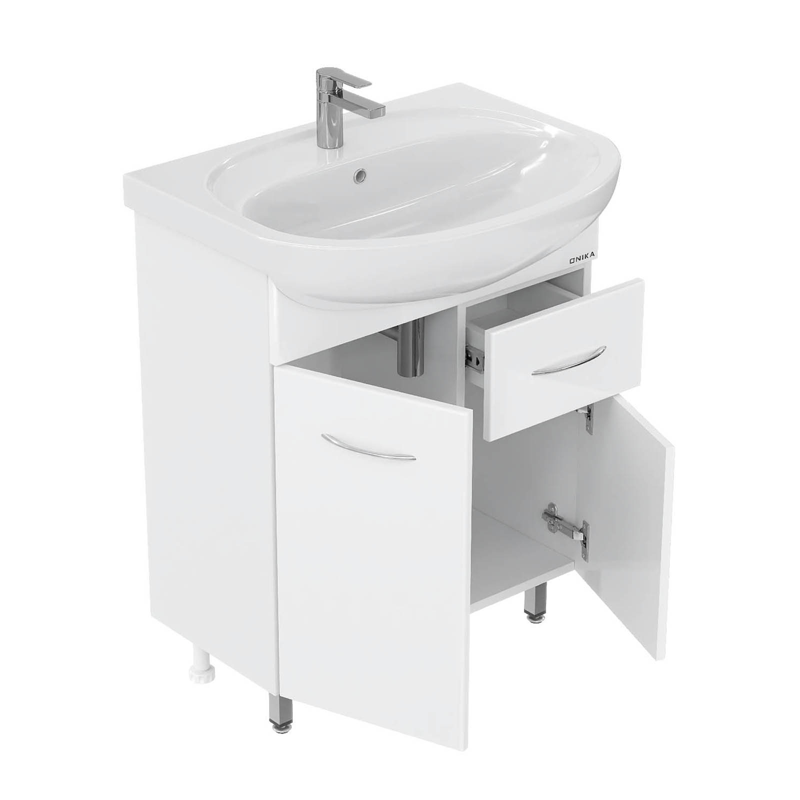 Тумба с раковиной Onika Стелла 65.12 напольная, белая