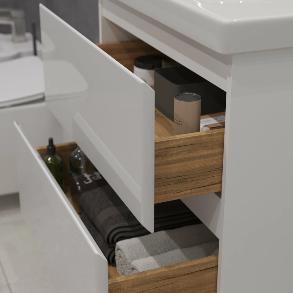 Тумба подвесная SanStar Arista 70 с раковиной Грейс 70, белая