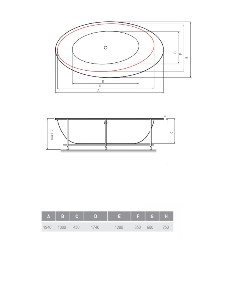 Ванна акриловая Vayer Boomerang OVAL ETNA 1940x1000 c панелью от магазина Vanna-Vanna.ru!