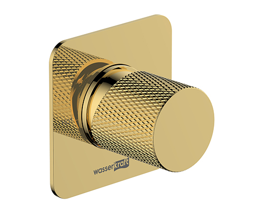 Смеситель WasserKraft Ems 7651, встраиваемый, на 1 выход, глянцевое золото