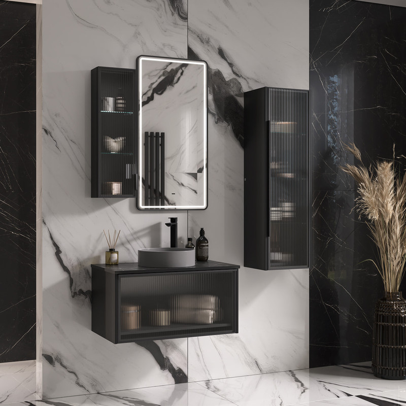 Пенал EQUIL Stoune 36 подвесной, универсальный, дуб черный