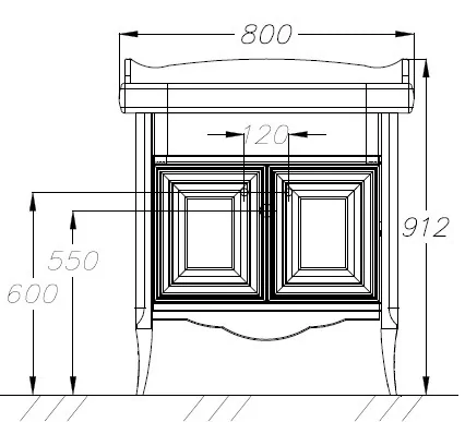 Тумба с раковиной Opadiris Лоренцо 80 белый матовый