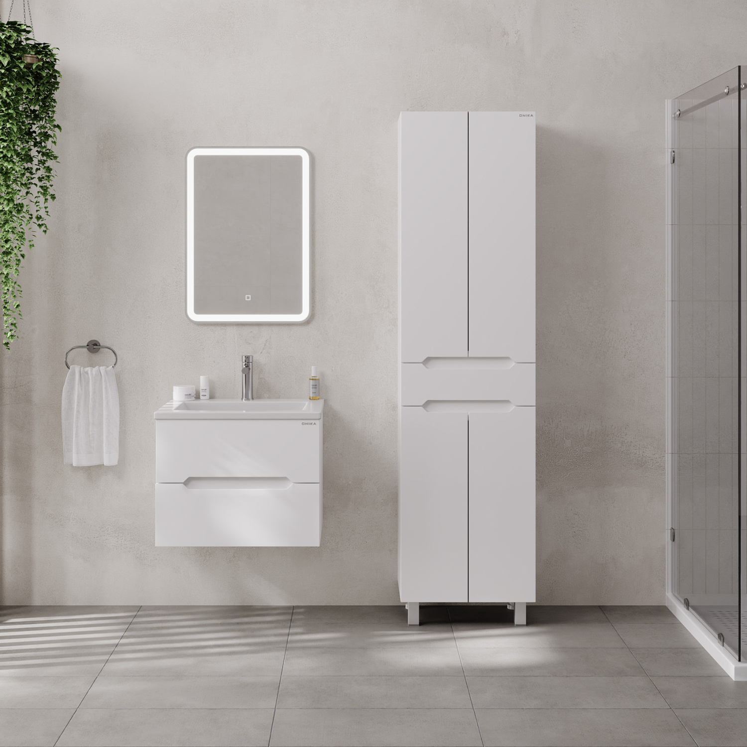 Пенал Onika Айленд 50 напольный, белый