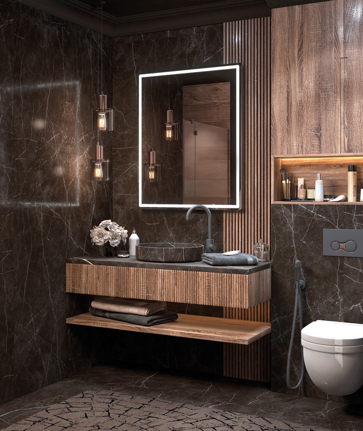 Зеркало Vigo Roberta Comfort 80 свет, сенсор, антизапотевание