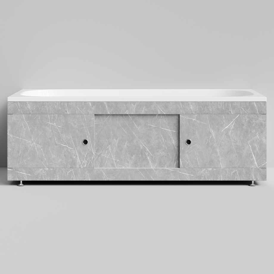 Экран под ванну Vod-ok Купе 170 раздвижной Мрамор Белый софт тач