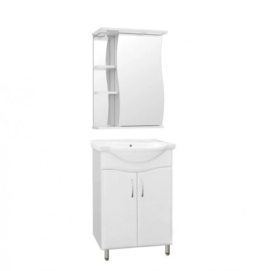 Зеркало-шкаф Style Line Эко Волна 60/С R свет, белый