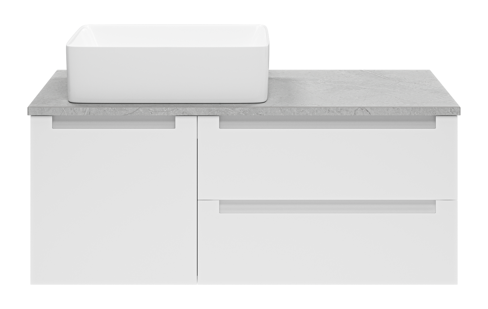 Тумба с раковиной Brevita Cargo 100 подвесная, белый