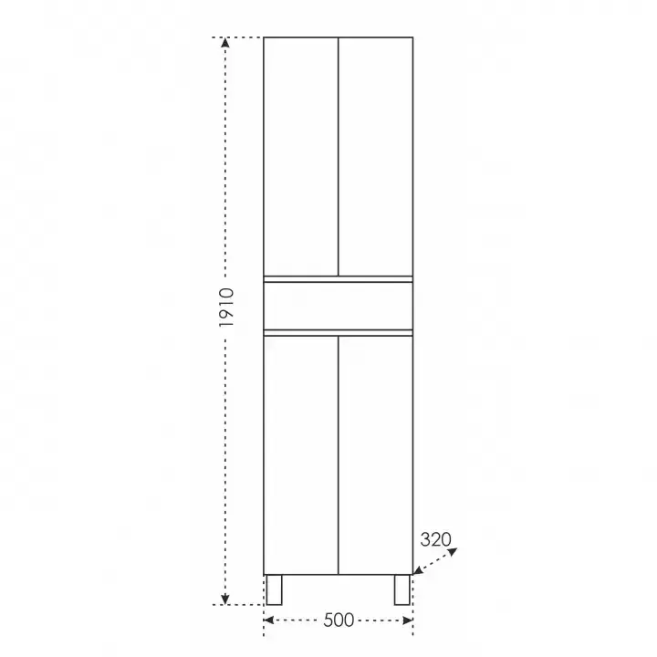 Пенал Санта Марс 50 L/R напольный, белый
