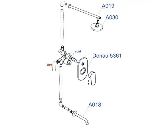 Душевой комплект WasserKraft Donau A13030 хром