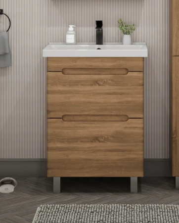 Тумба напольная SanStar Diva 60 с раковиной Фест 60, Gold Craft