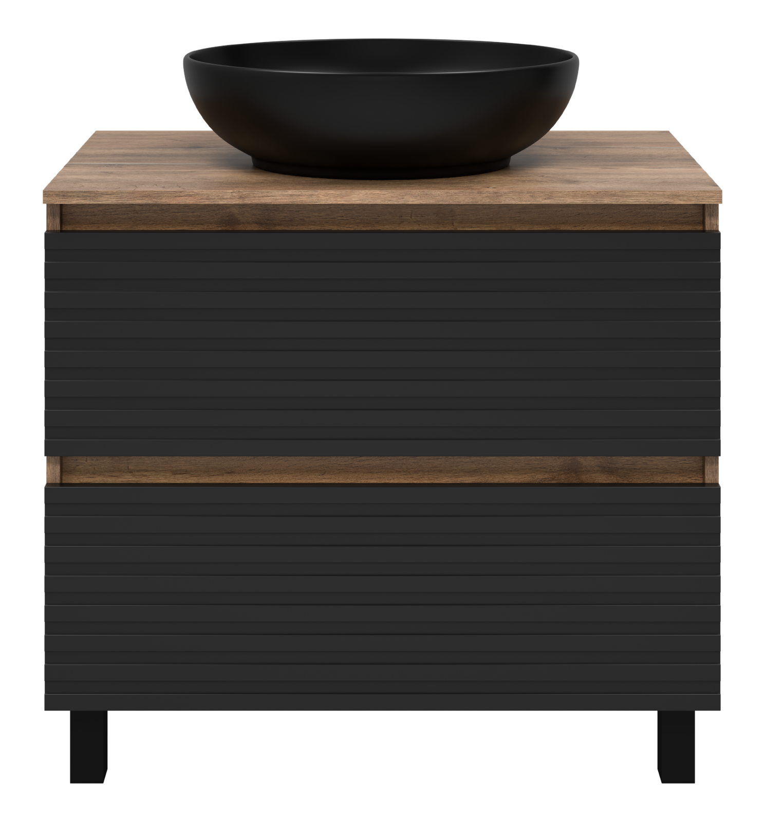 Тумба с раковиной Brevita Dakota 80 черный/дуб галифакс