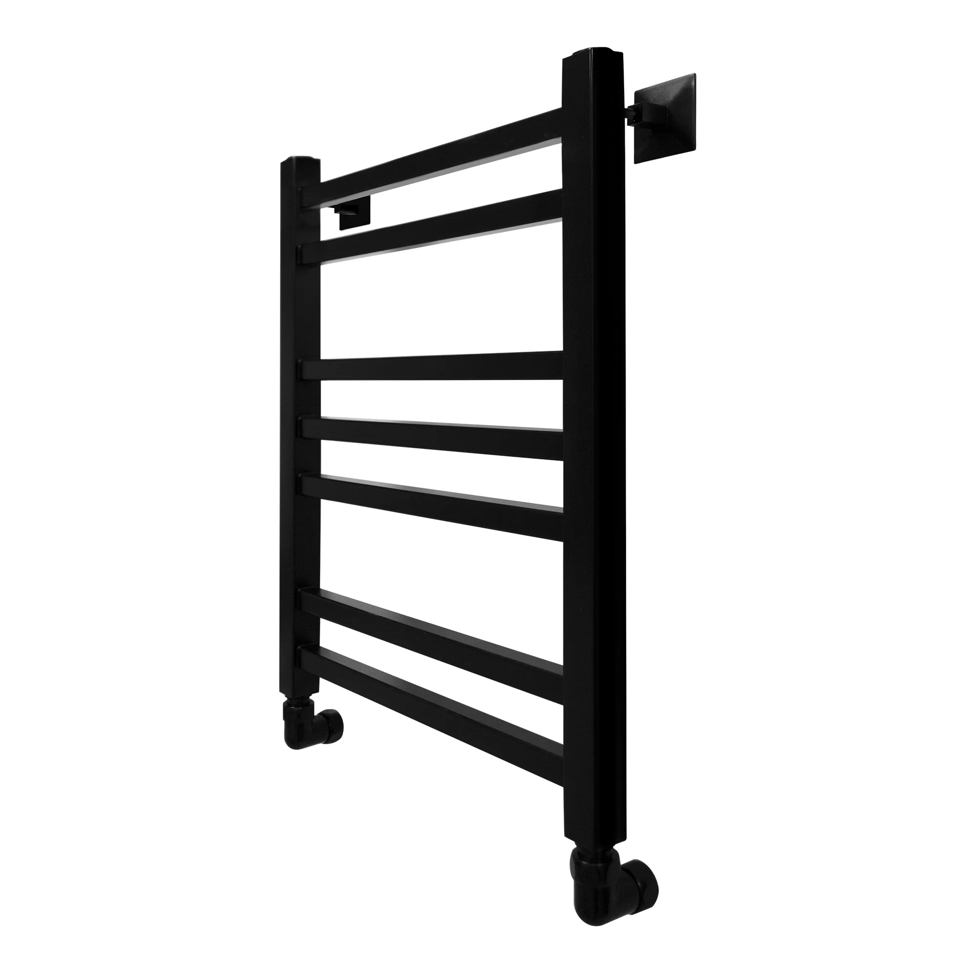 Полотенцесушитель водяной Energy Techno 600x400 черный матовый, лесенка, квадратный профиль, окрашенная сталь AISI304