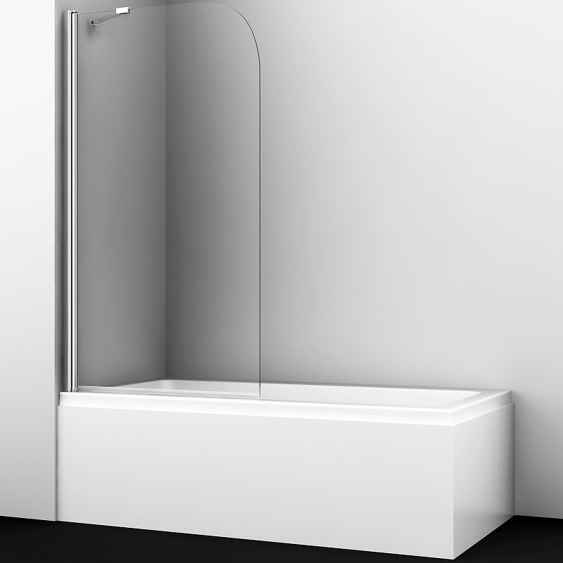 Стеклянная шторка WasserKraft Leine 35P01-80 Fixed профиль хром