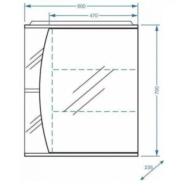 Зеркало-шкаф Stella Polar Волна Лана 60 R свет, белый