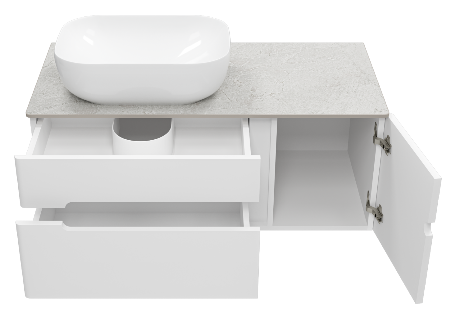 Тумба с раковиной Misty Роял 100 подвесная, белый