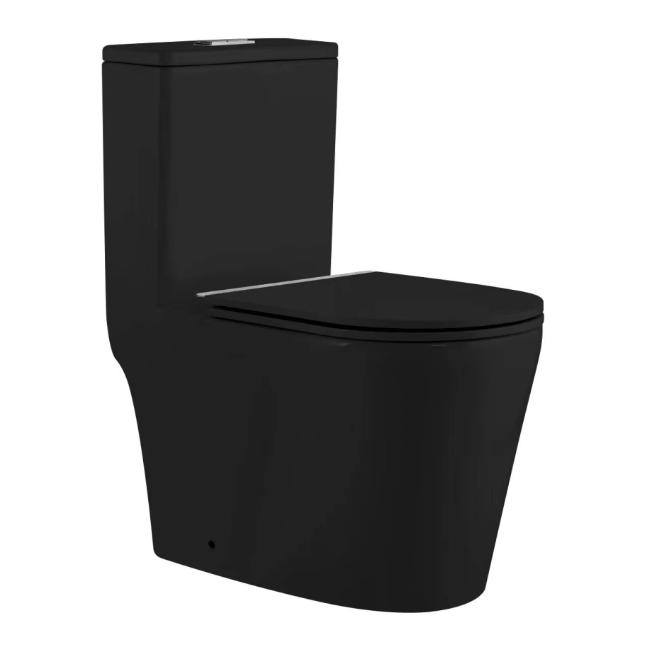 Унитаз SantiLine SL-5029MB напольный, безободковый, торнадо, черный матовый