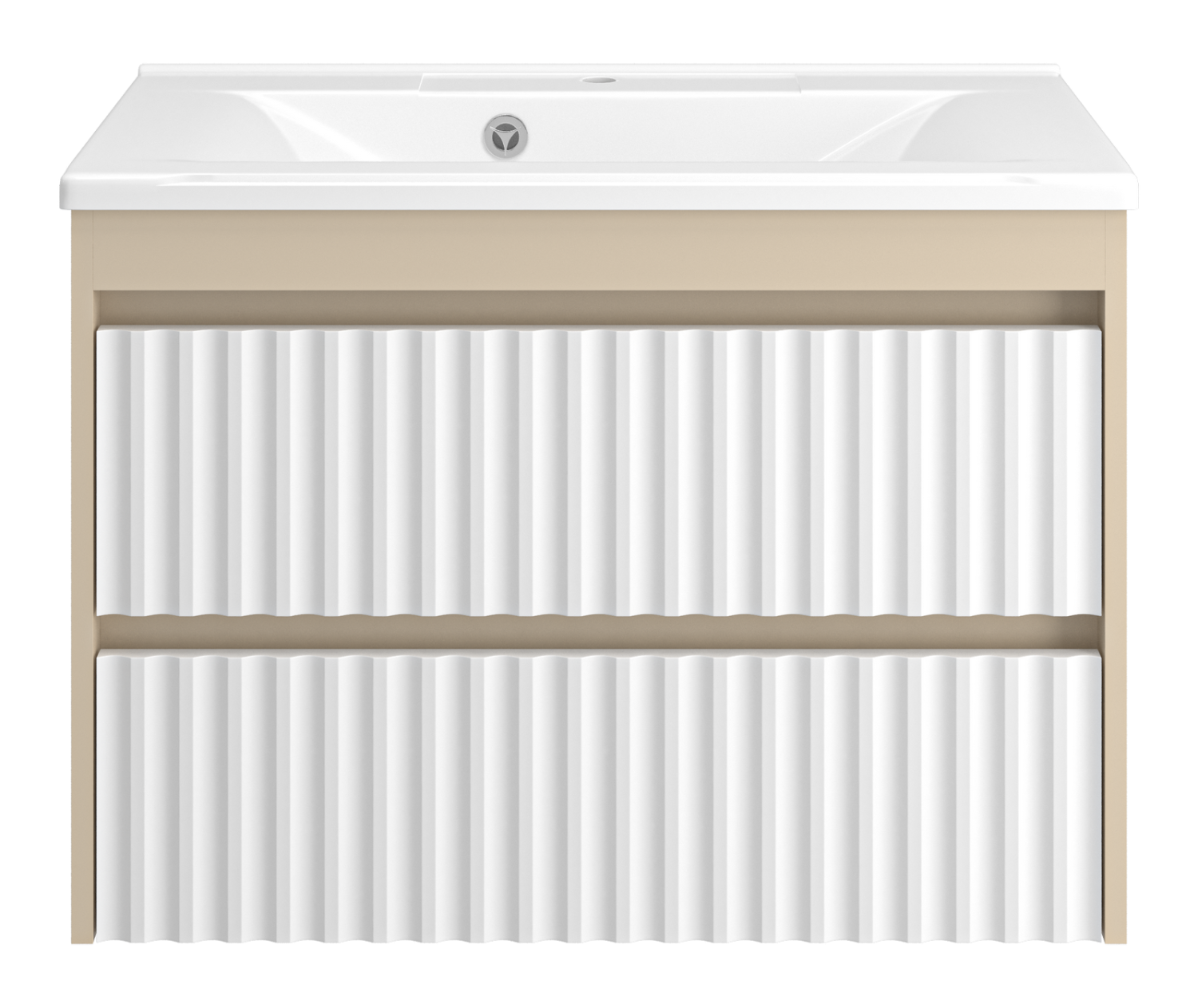 Тумба с раковиной Brevita Balaton 80 подвесная, белый/бежевый