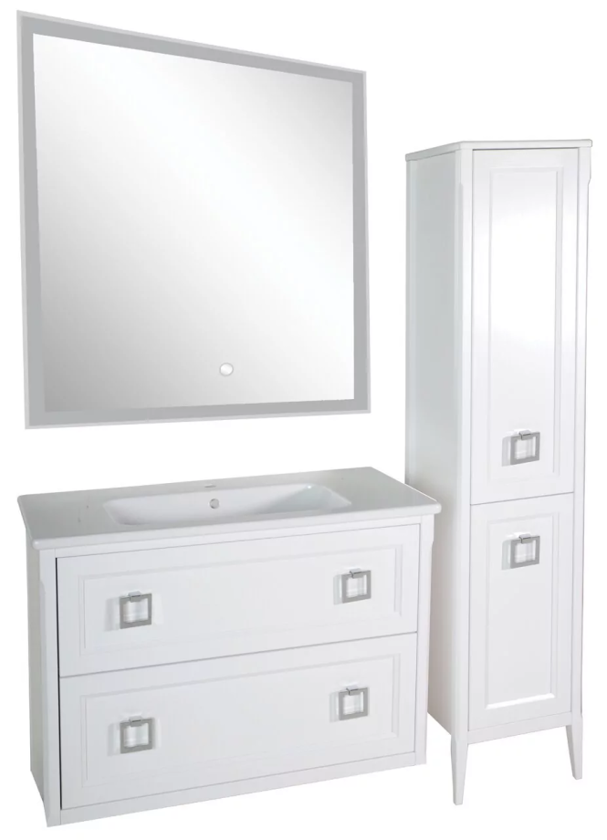 Мебель для ванной ASB Woodline Рома 80 П комплект, подвесной, белый