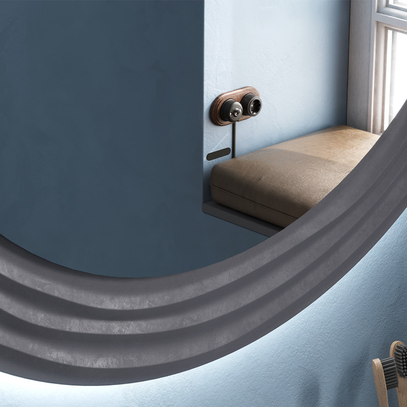 Зеркало EQUIL Mirage LED 80 с подсветкой, графит софт