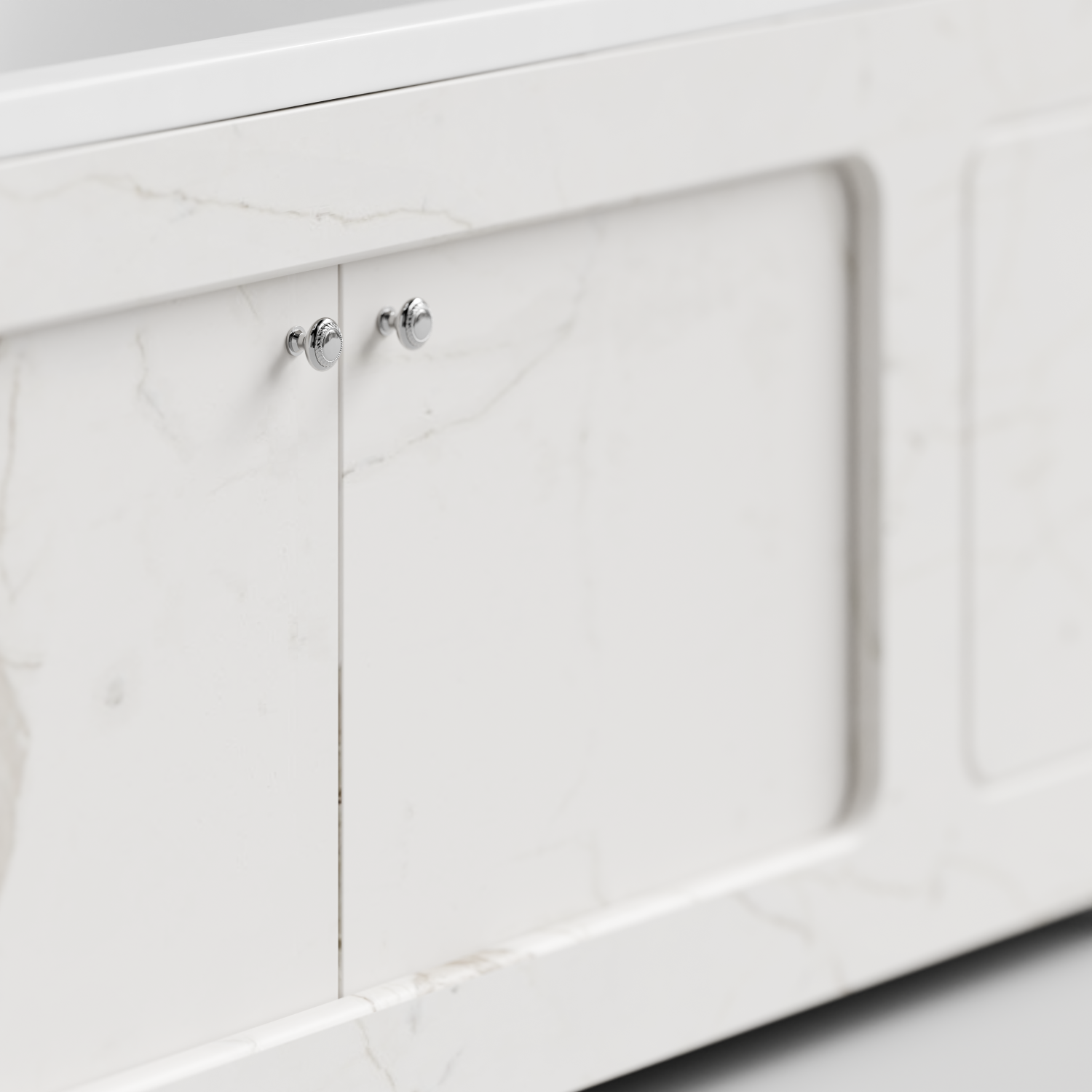 Экран под ванну Vod-ok Лидер 170 раздвижной Мрамор Белый натур милк