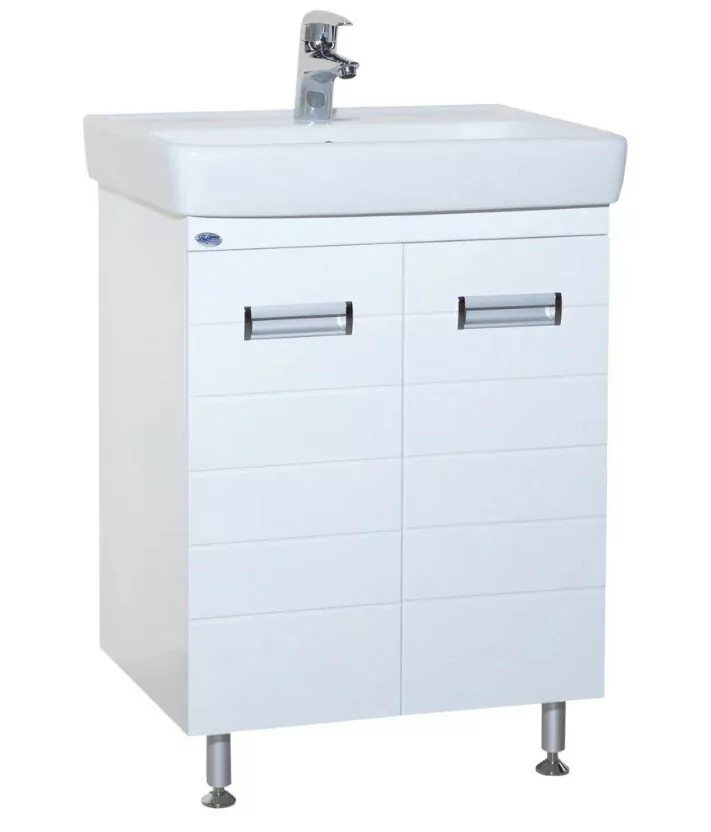 Тумба с раковиной Bellezza Сиена 50 напольная, прямая, белая