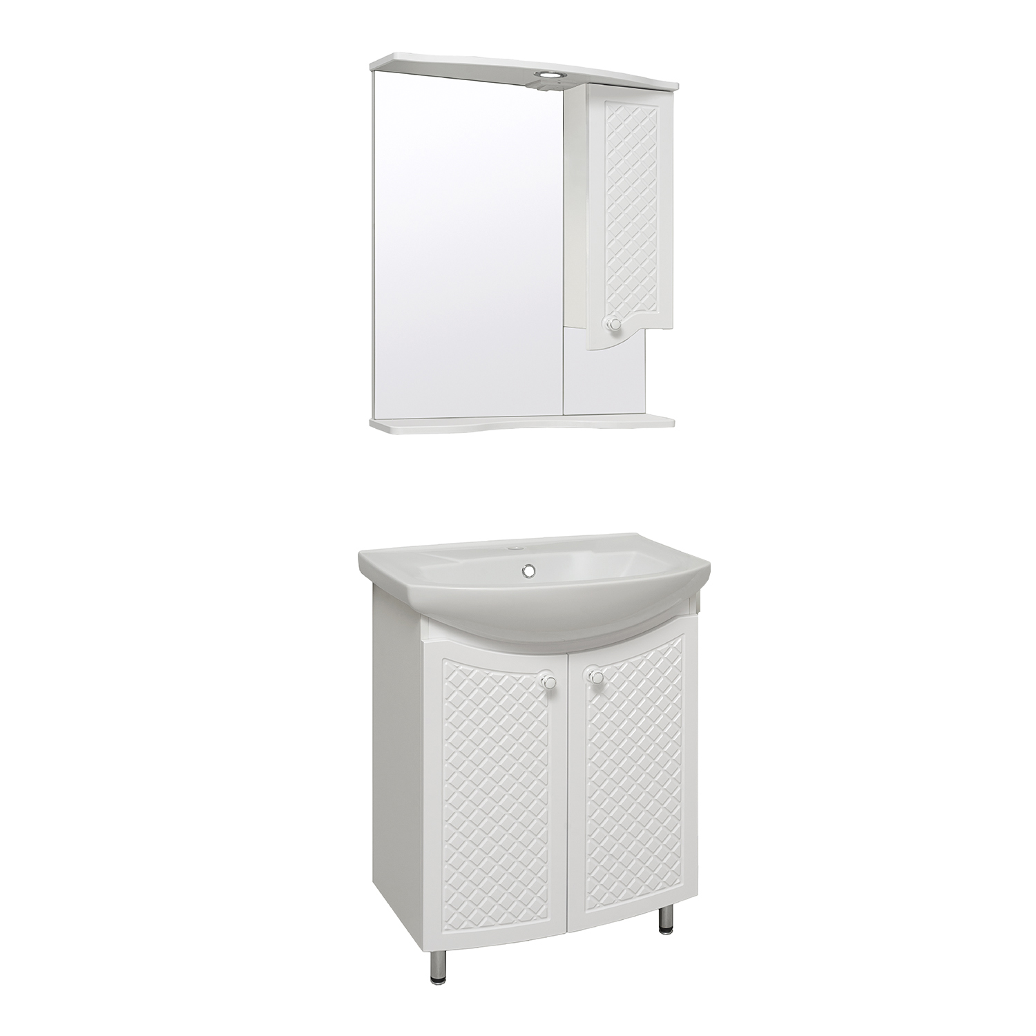 Зеркало-шкаф Runo Милано 65 R, белый