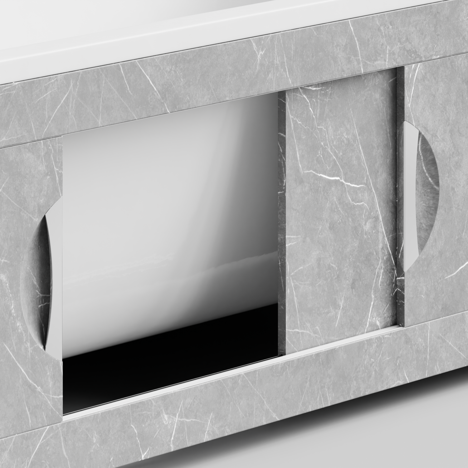 Экран под ванну Vod-ok Топ 170 раздвижной Мрамор Белый софт тач