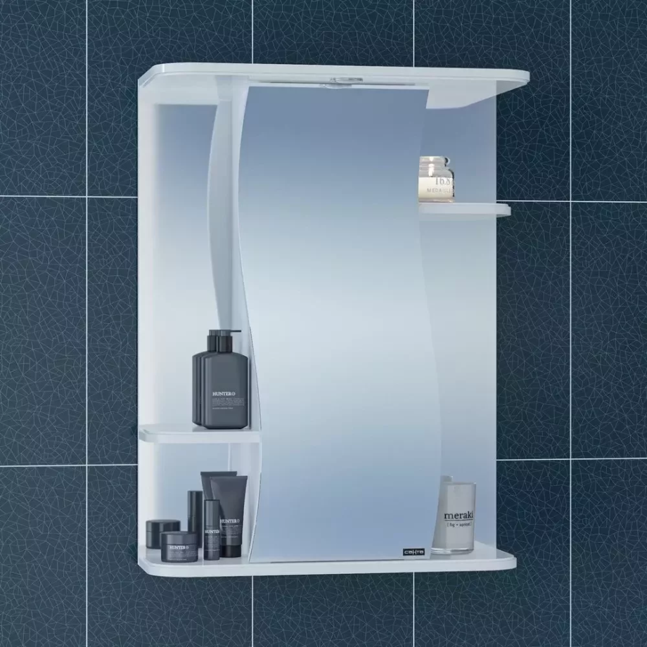 Зеркало-шкаф Санта Лира 55 свет, белый