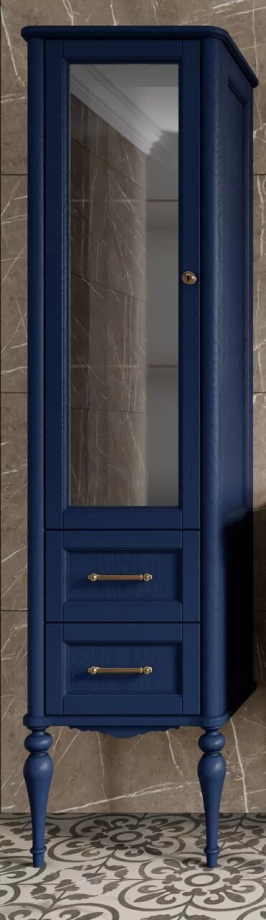 Пенал напольный ValenHouse Эстетика 50 L синий, золото