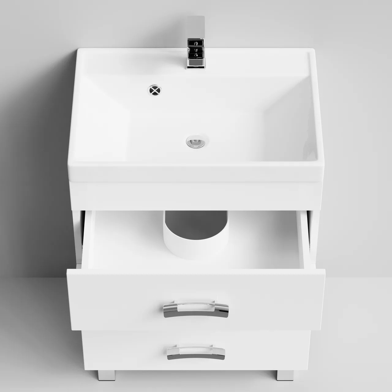 Тумба напольная Vod-ok Орландо 60 с раковиной Classica 60, белая + 13 цветов от магазина Vanna-Vanna.ru!