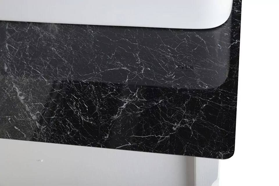 Тумба подвесная с 1 ящиком ASB Woodline Рома 100 С с раковиной Олимп 570, белый