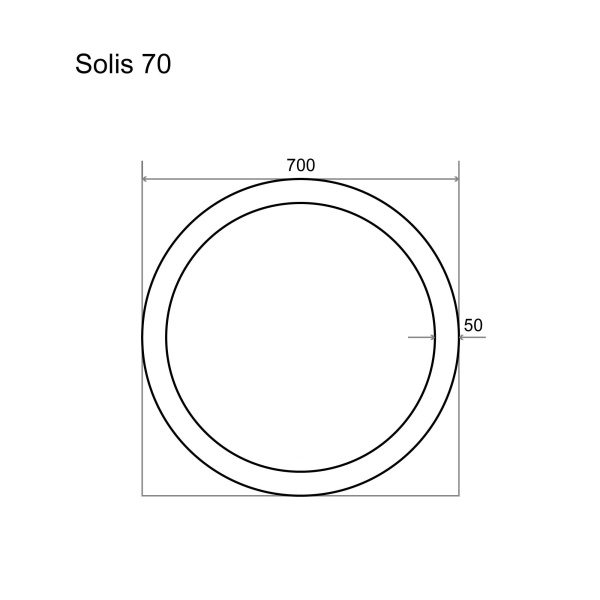 Зеркало Alavann Solis 70 свет, антизапотевание, сенсор