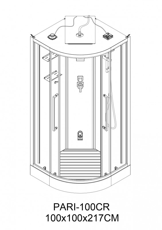 Душевая кабина с паром ESBANO ESO-PARI-100CR 100х100х217