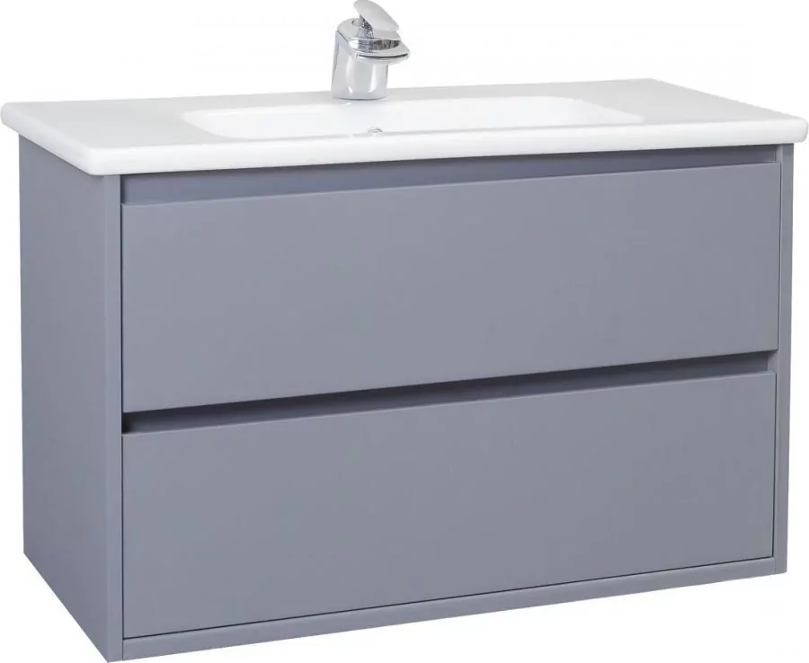 Тумба c раковиной Bellezza Лоренцо 80 подвесная 2 ящика серебро