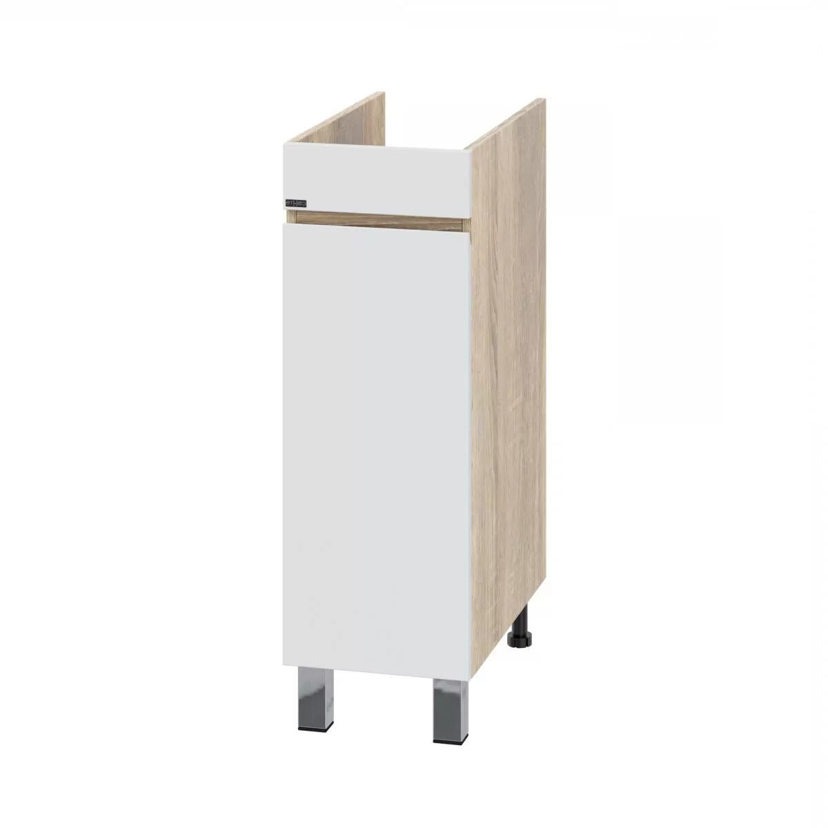 Тумба напольная Санта Марс 29 с раковиной Юпитер 90x50 под стиральную машину L левая, белый/янтарный