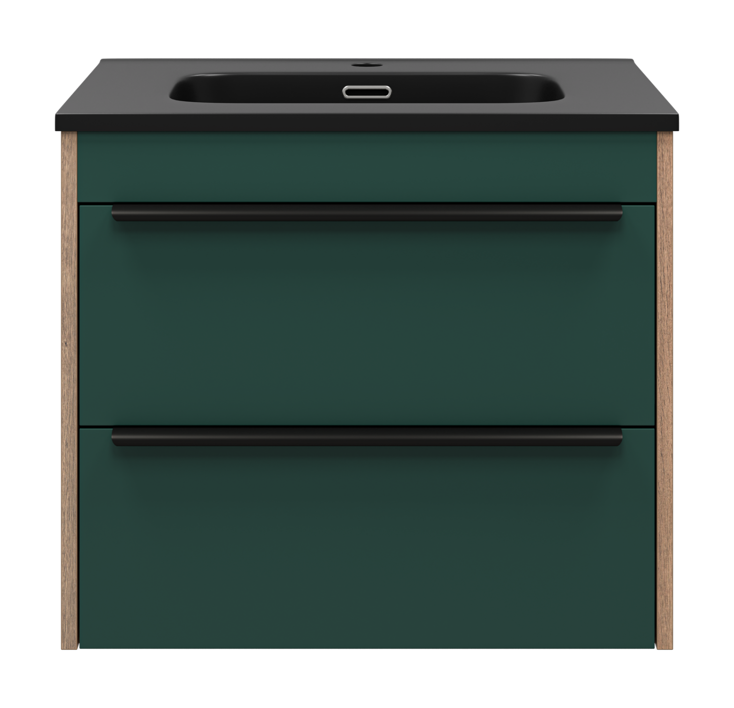 Тумба с раковиной Brevita Greenwood 60 подвесная, зеленый/дуб Галифакс