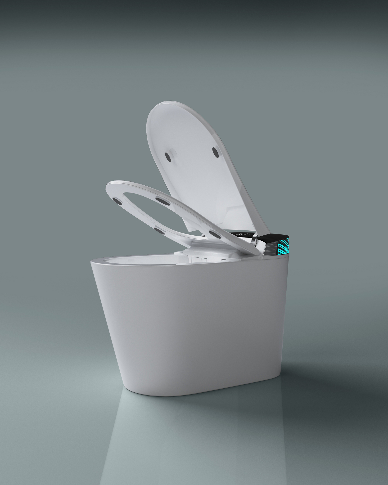 Унитаз Timo TЕ-741B электронный с биде, напольный, приставной, белый