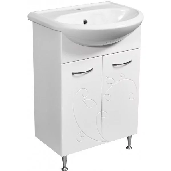 Тумба с раковиной Stella Polar Фантазия 55 напольная, белая