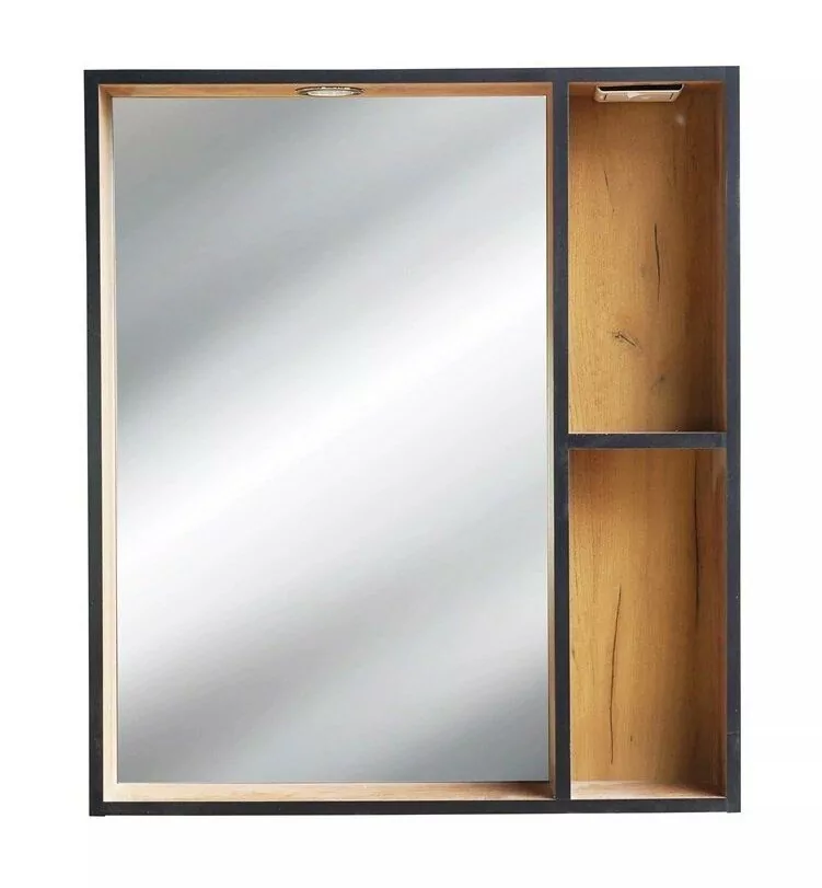 Зеркало-шкаф Bellezza Бруно 70 открытое, свет, табакко