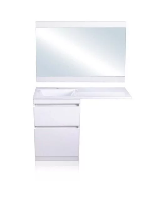 Мебель для ванной Style Line Даллас 130 Люкс Plus левая, комплект, напольный, белый