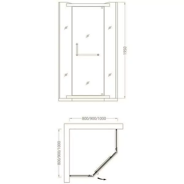 Душевой уголок Veconi RV36-80-01-C5 80х80 пятиугольный, без поддона, прозрачное стекло, хром
