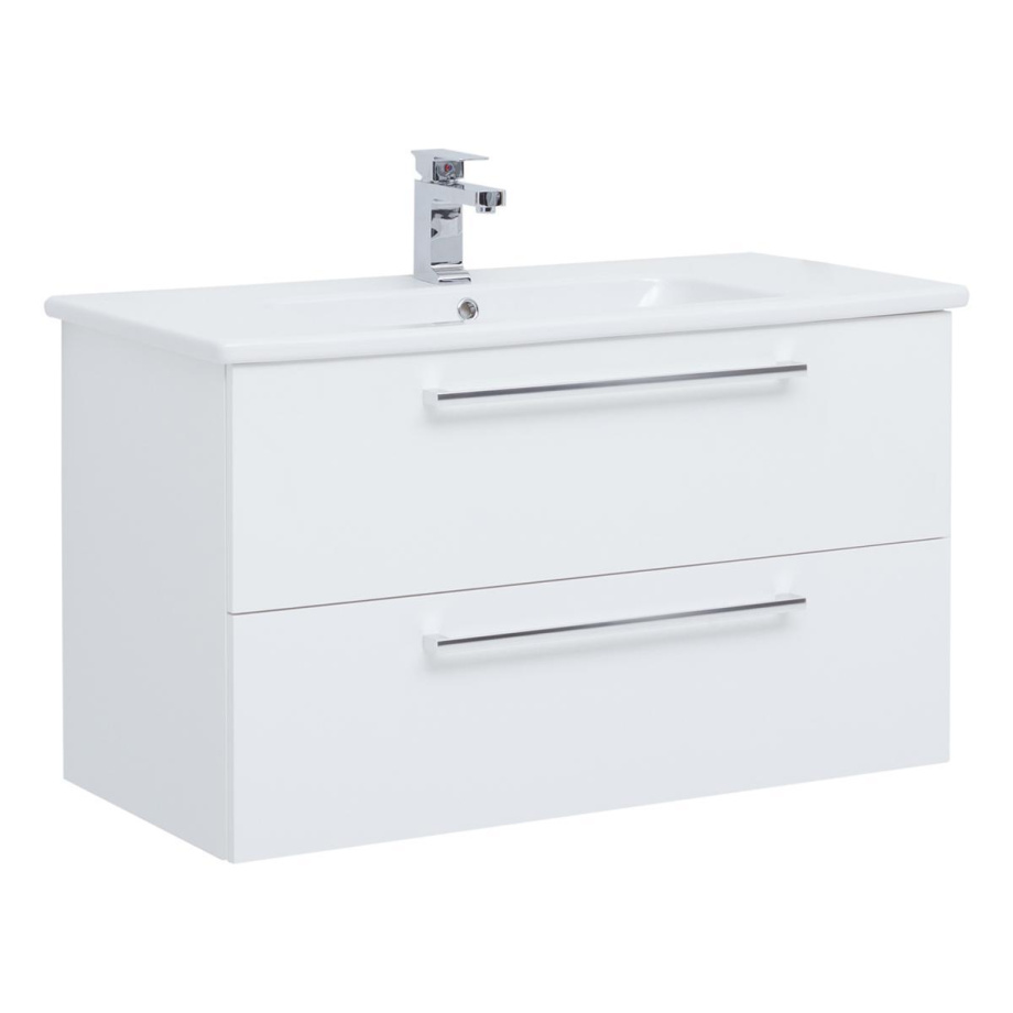 Тумба с раковиной подвесная Dreja Gio 100 см, белый