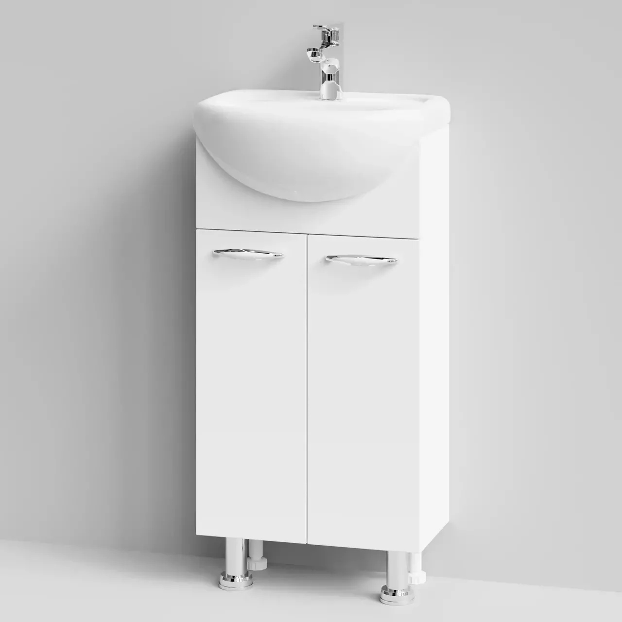 Тумба напольная Vod-ok Манго 40 2 двери с раковиной Манго 40, белая